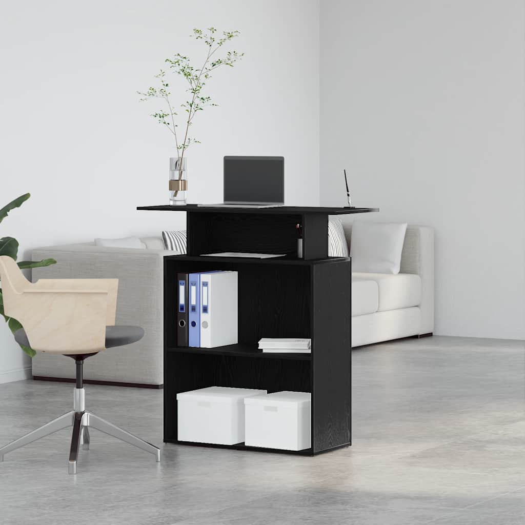 receptionsdisk sort 100x40x104 cm konstrueret træ