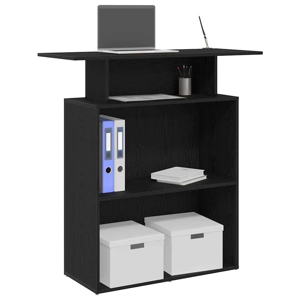 receptionsdisk sort 100x40x104 cm konstrueret træ