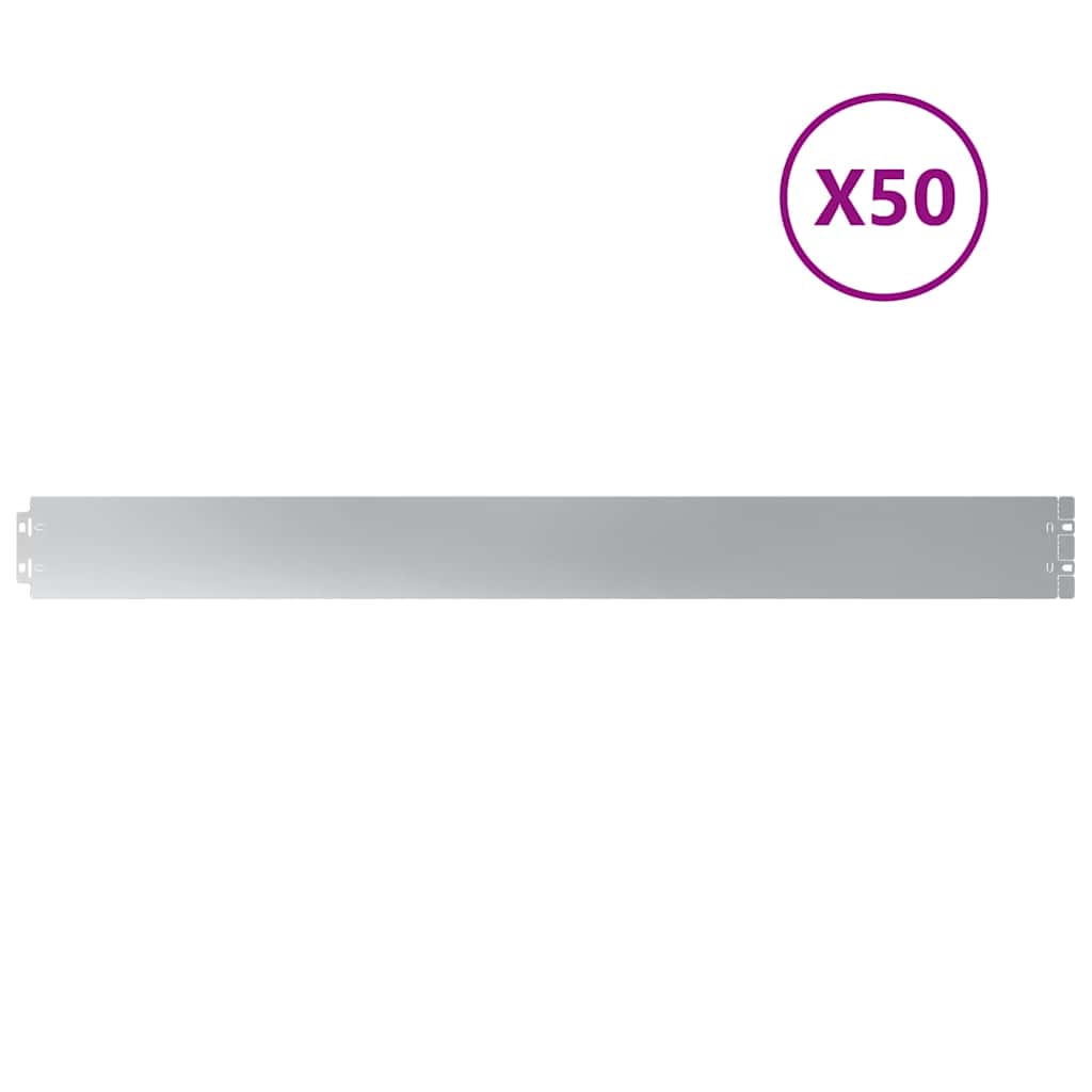 Plænekant 50 stk. 10 x 103 cm Galvaniseret stål Sølv