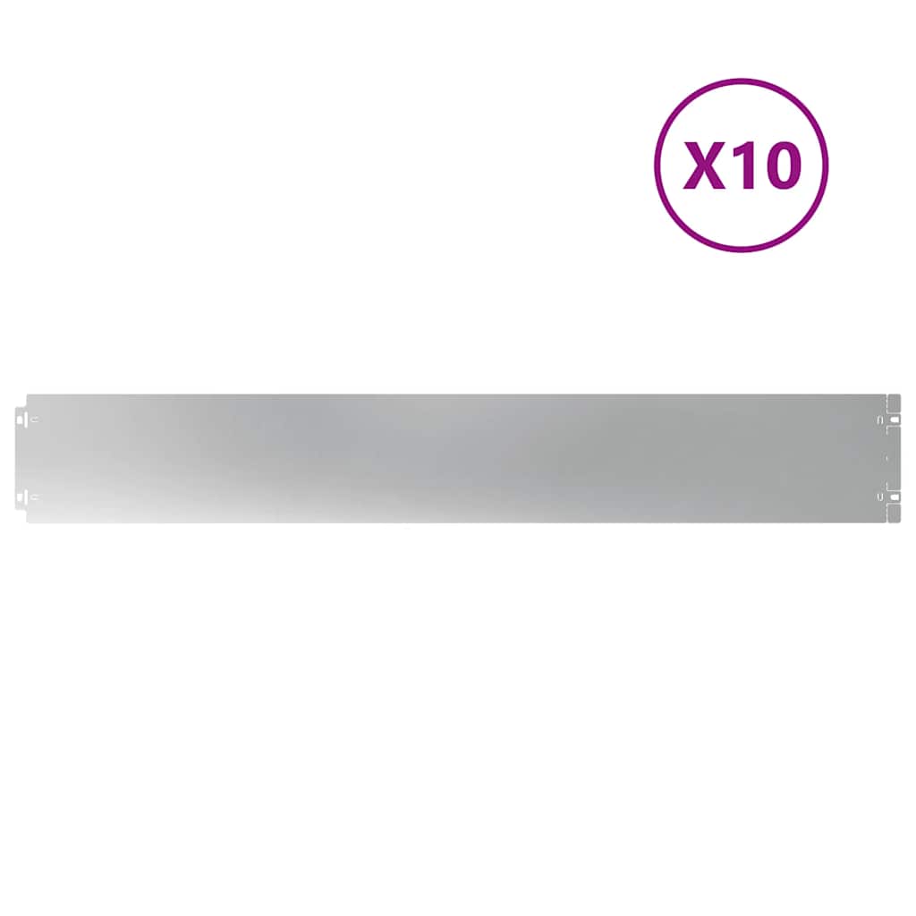 Plænekant 10 stk. 15 x 103 cm Galvaniseret stål Sølv