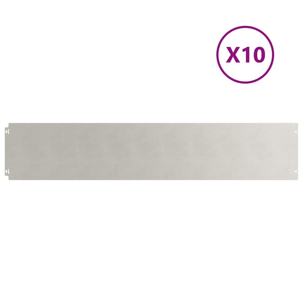 Plænekant 10 stk. 20 x 103 cm Rustfrit stål Sølv