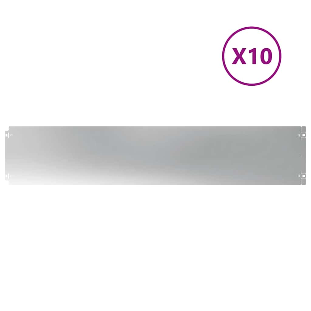 Plænekant 10 stk. 20 x 103 cm Galvaniseret stål Sølv