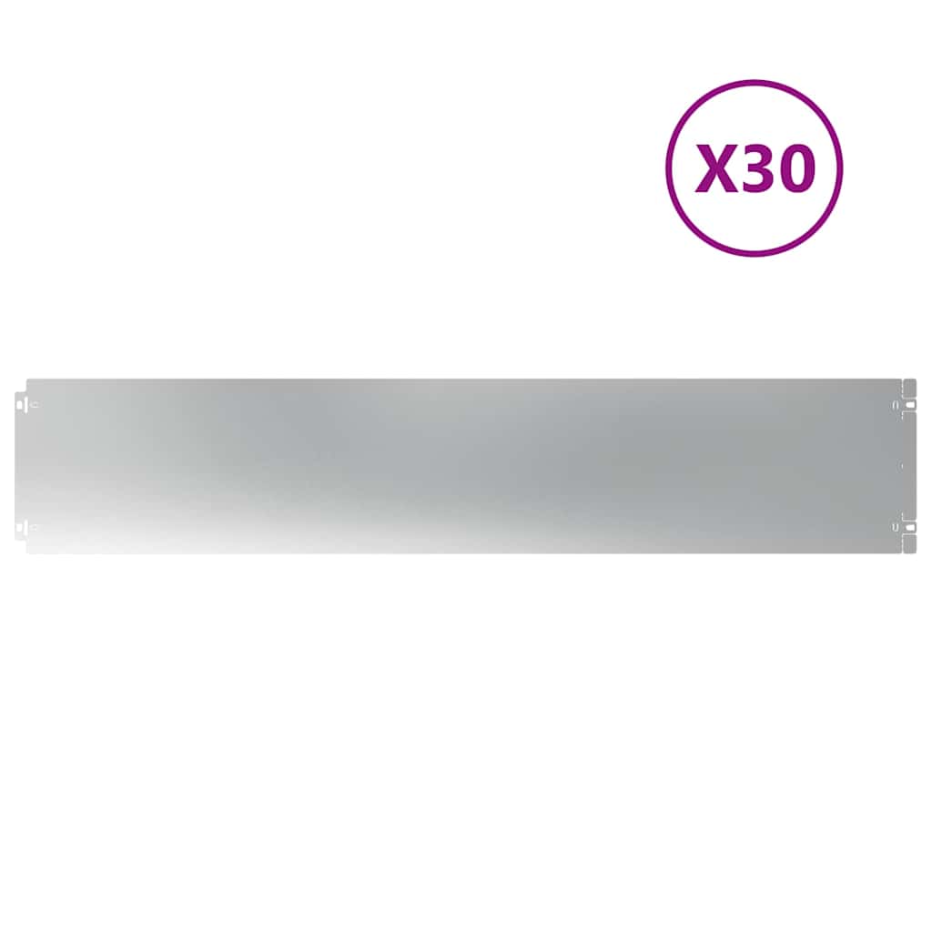 Plænekant 30 stk. 20 x 103 cm Galvaniseret stål Sølv