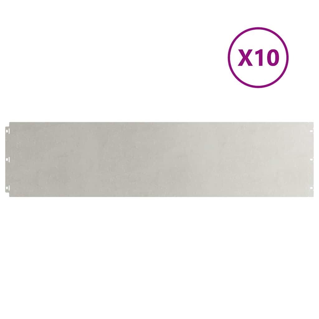 Plænekant 10 stk. 25 x 103 cm Rustfrit stål Sølv