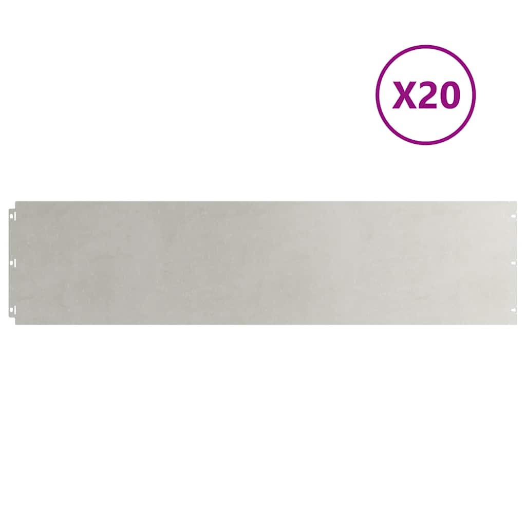 Plænekant 20 stk. 25 x 103 cm Rustfrit stål Sølv
