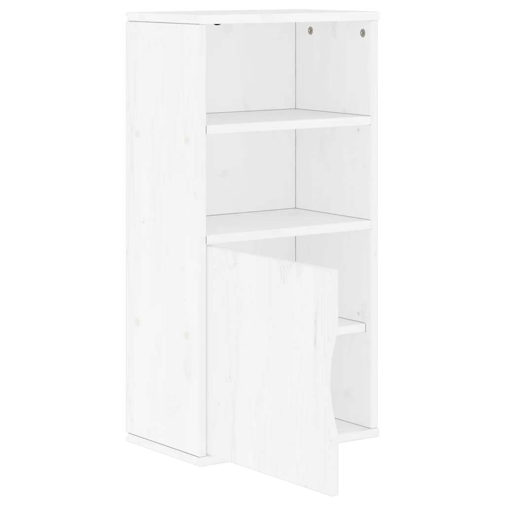 sideskab ODDA 40x24x79 cm massivt fyrretræ hvid