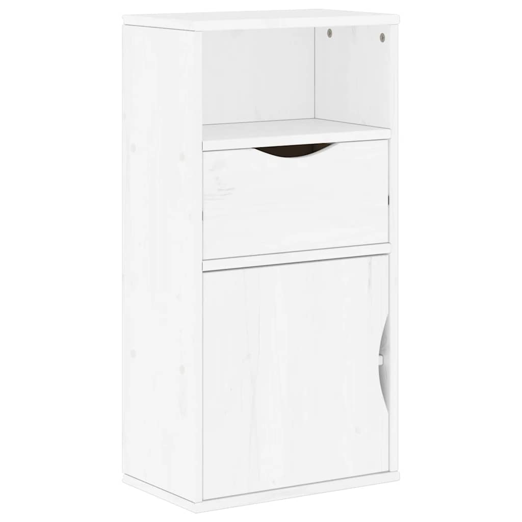 sideskab ODDA med skuffe 40x24x79 cm massivt fyrretræ hvid