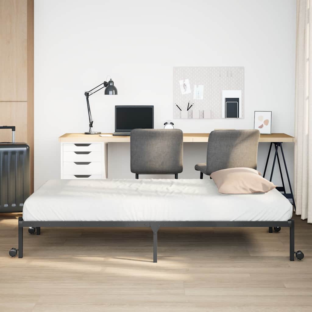 sengeramme uden madras foldbare 90x200 cm stål sort