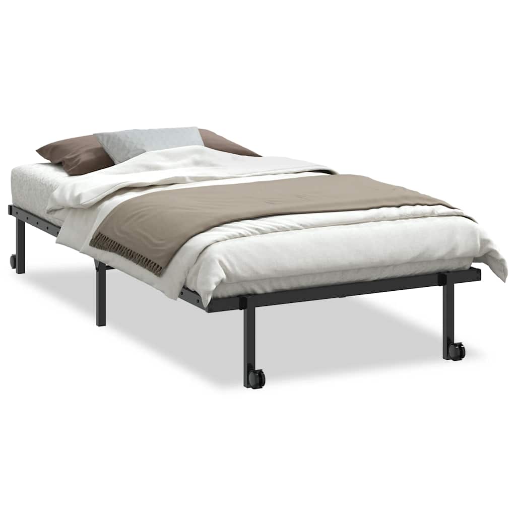 sengeramme uden madras foldbare 100x190 cm stål sort