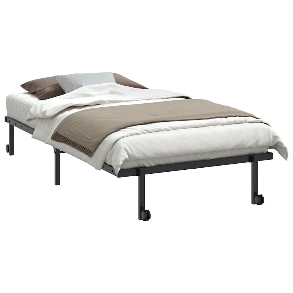 sengeramme uden madras foldbare 100x190 cm stål sort