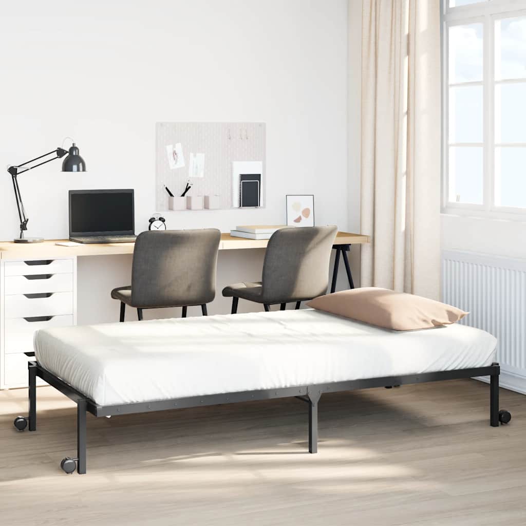sengeramme uden madras foldbare 107x203 cm stål sort