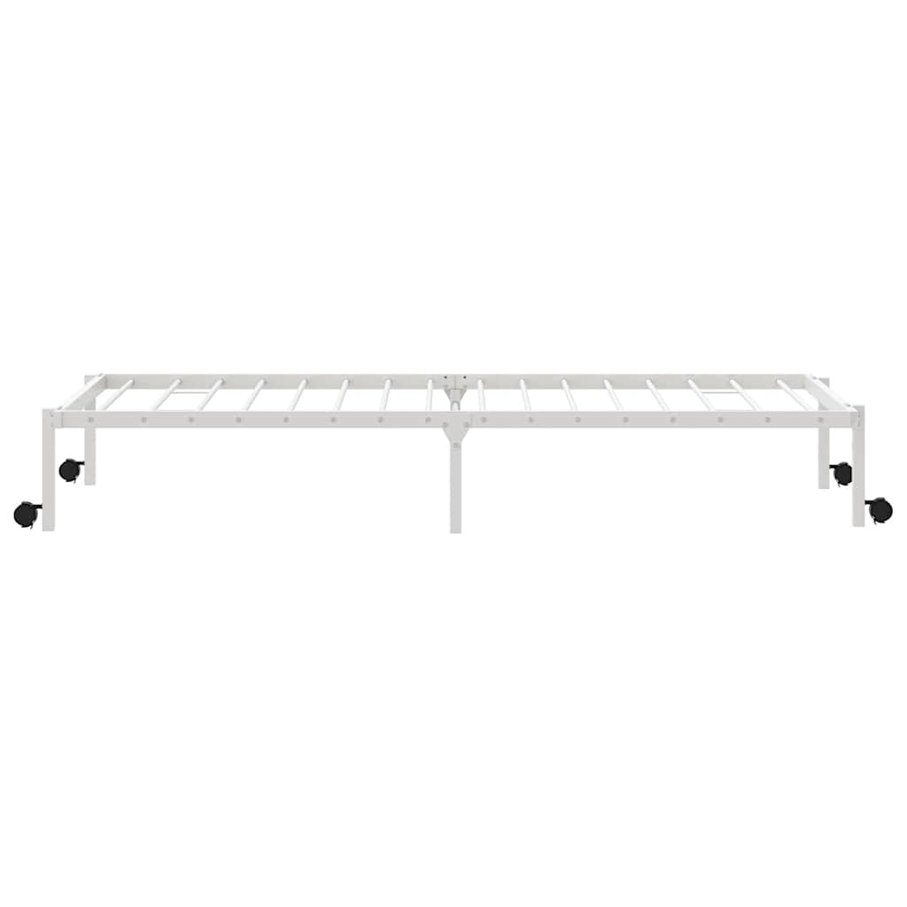sengeramme uden madras foldbare 75x190 cm stål hvid