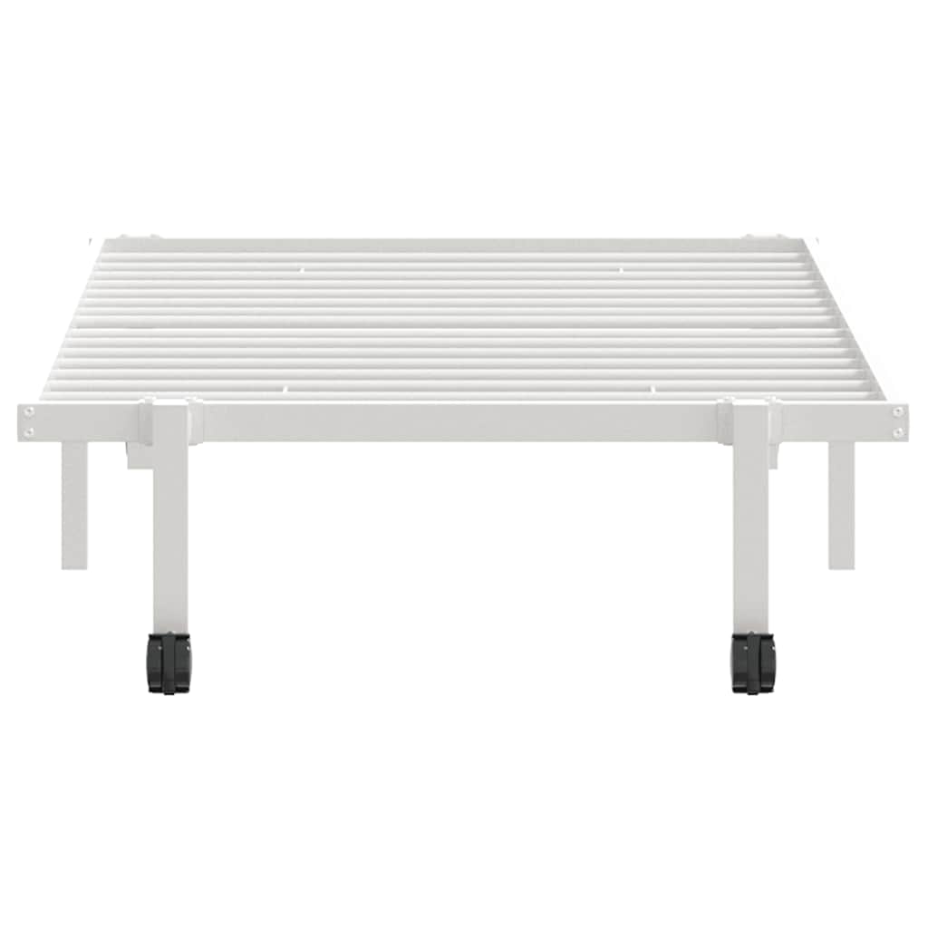 sengeramme uden madras foldbare 90x190 cm stål hvid
