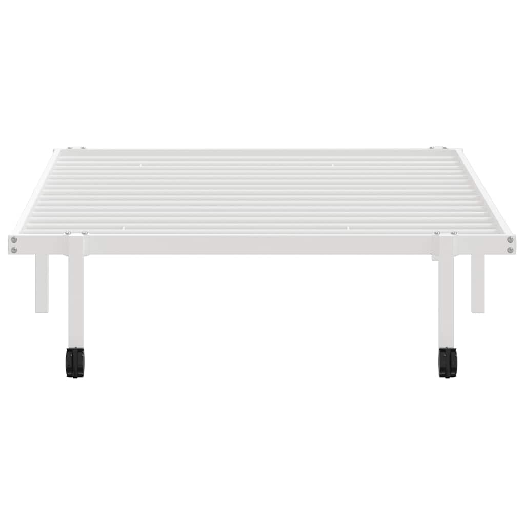 sengeramme uden madras foldbare 100x190 cm stål hvid