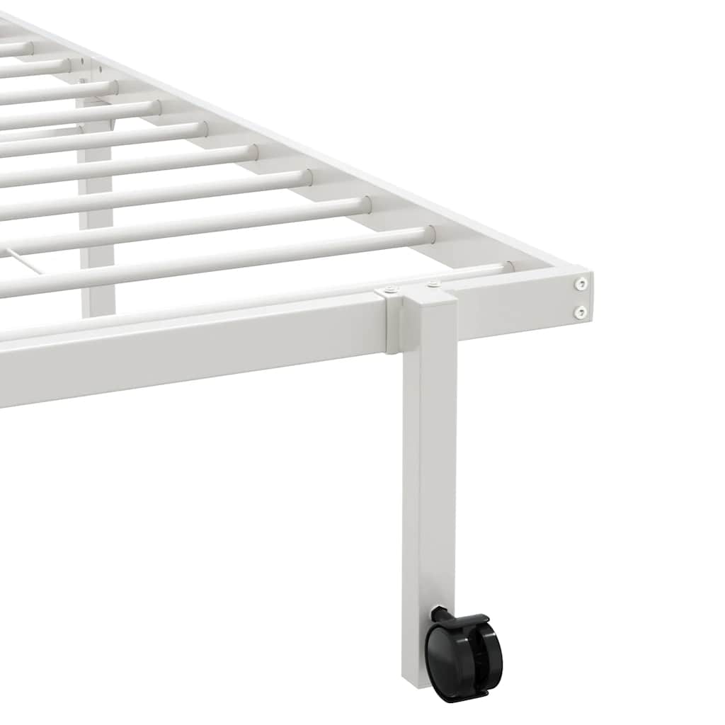 sengeramme uden madras foldbare 100x190 cm stål hvid