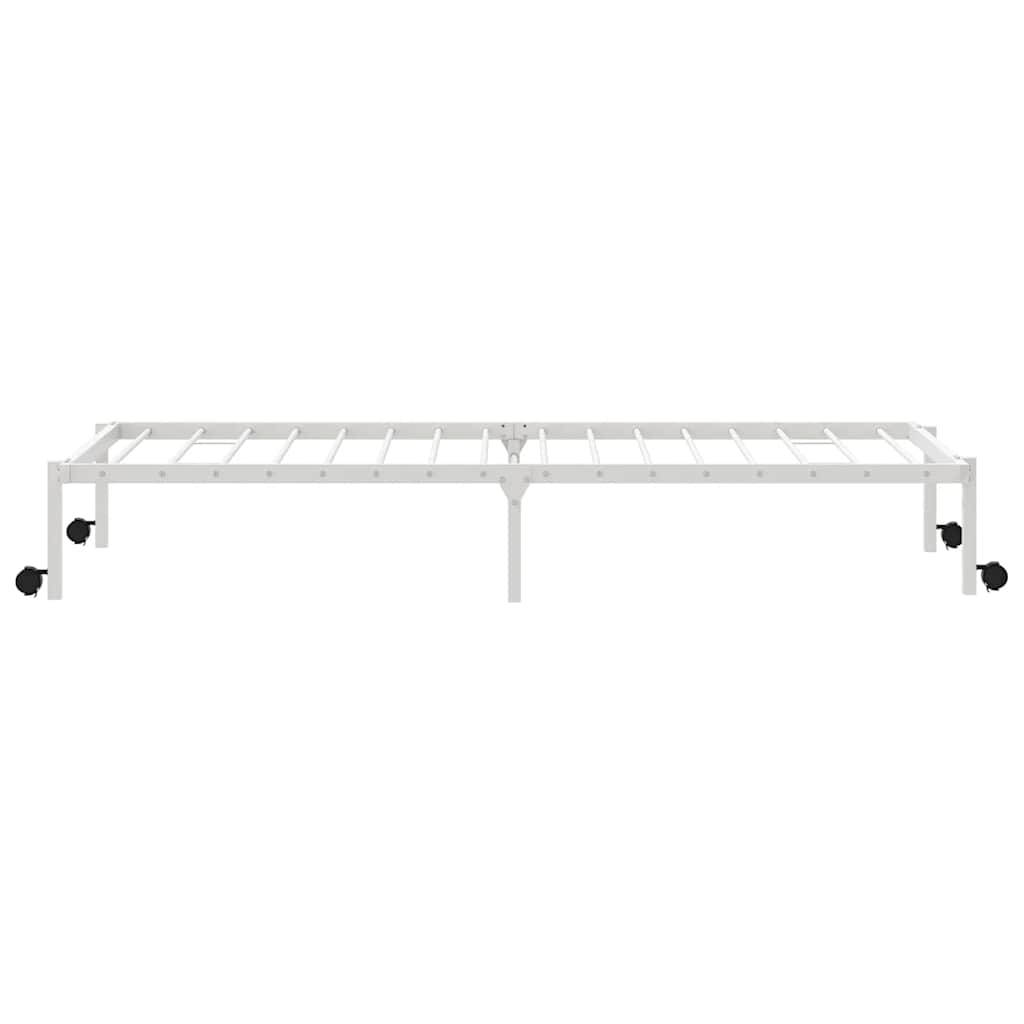 sengeramme uden madras foldbare 100x200 cm stål hvid