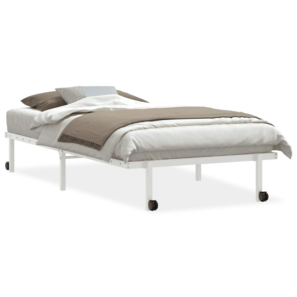 sengeramme uden madras foldbare 107x203 cm stål hvid