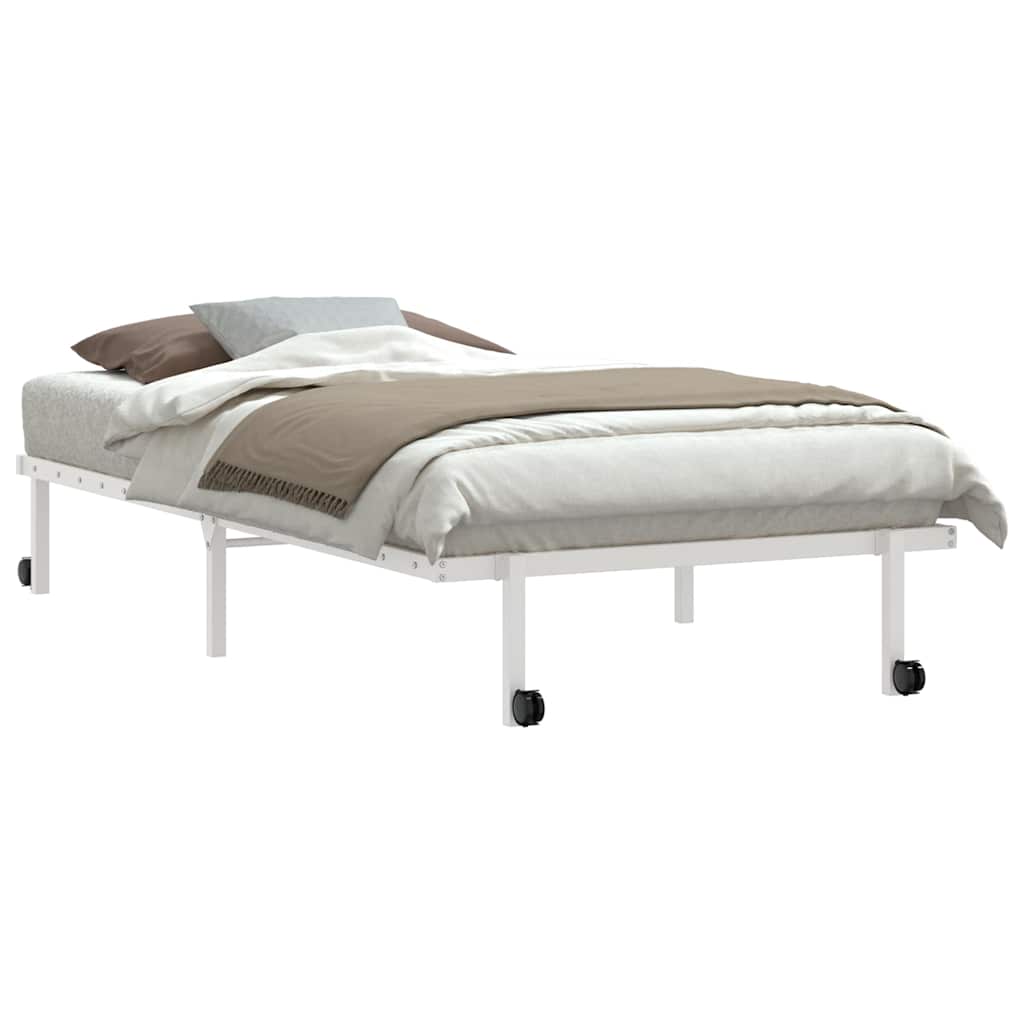 sengeramme uden madras foldbare 107x203 cm stål hvid