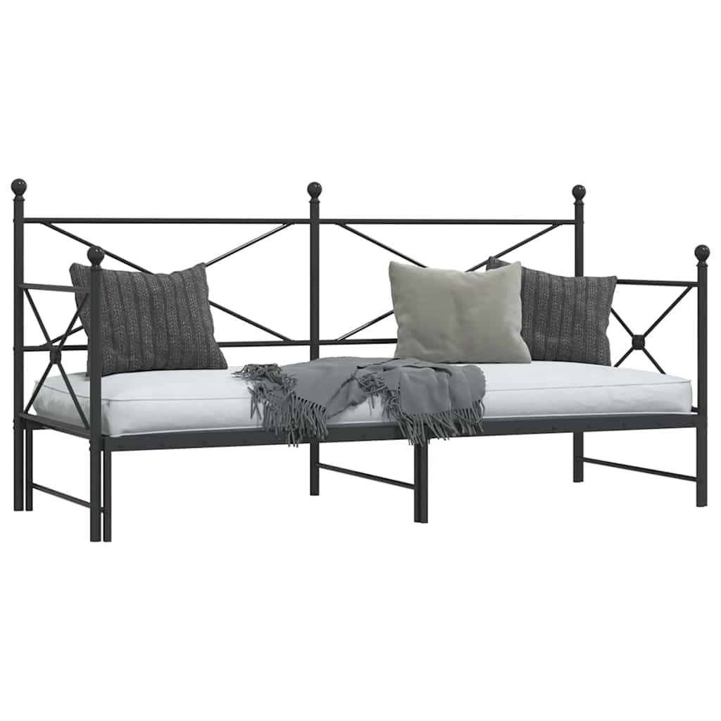 daybed med udtræk uden madras 75x190 cm stål sort