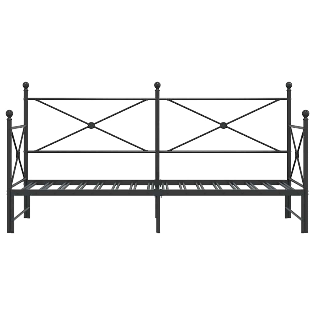 daybed med udtræk uden madras 75x190 cm stål sort