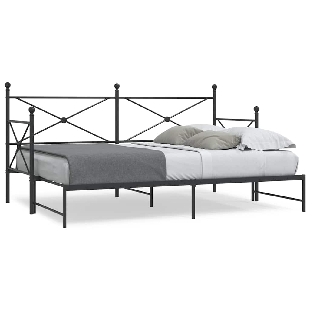 daybed med udtræk uden madras 90x200 cm stål sort