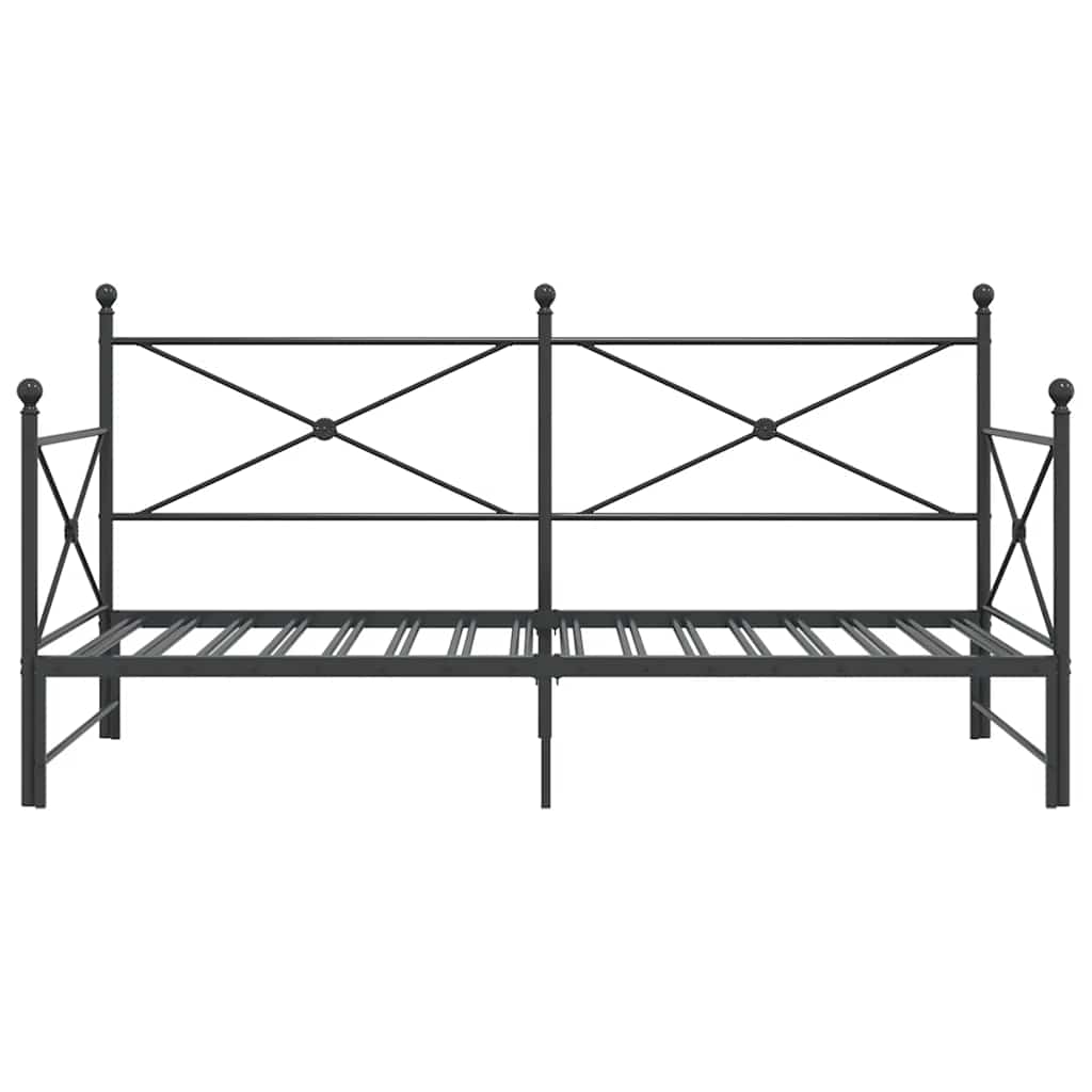 daybed med udtræk uden madras 100x200 cm stål sort