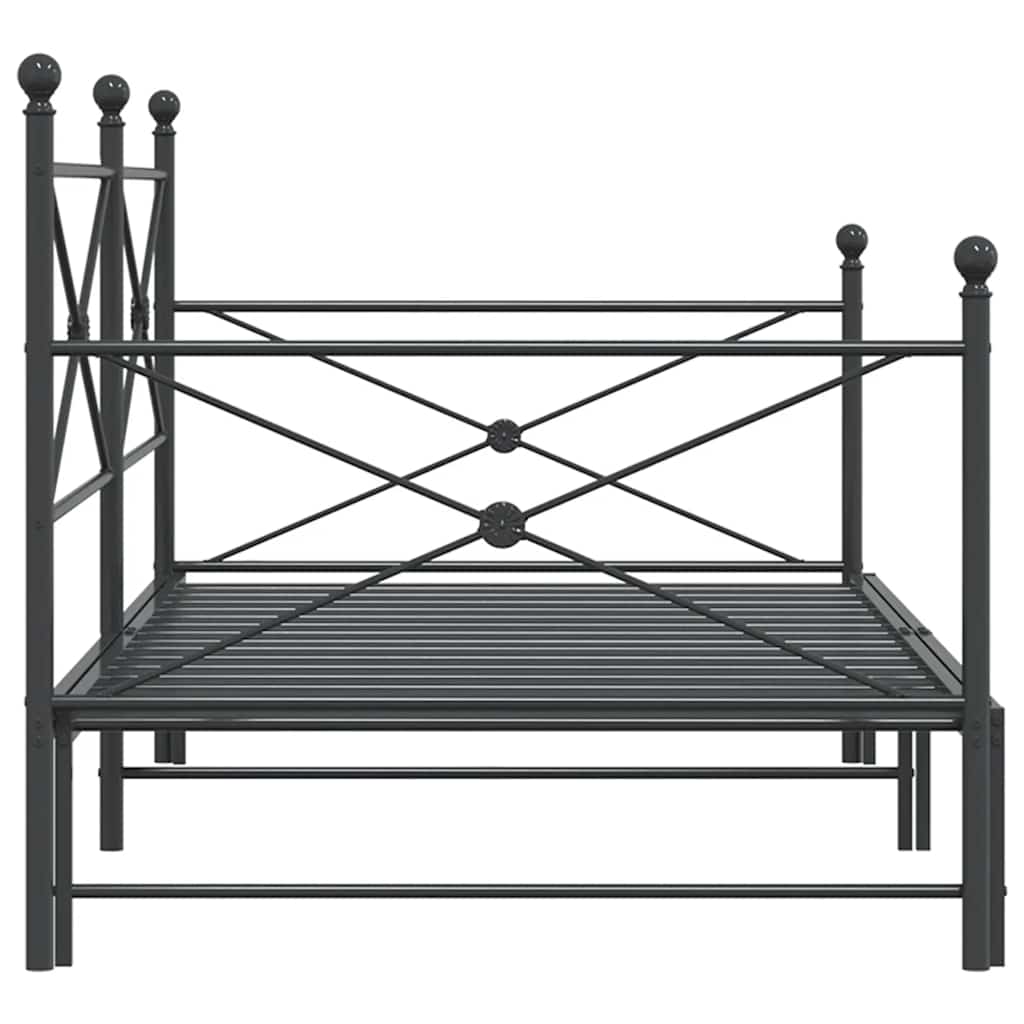 daybed med udtræk uden madras 100x200 cm stål sort