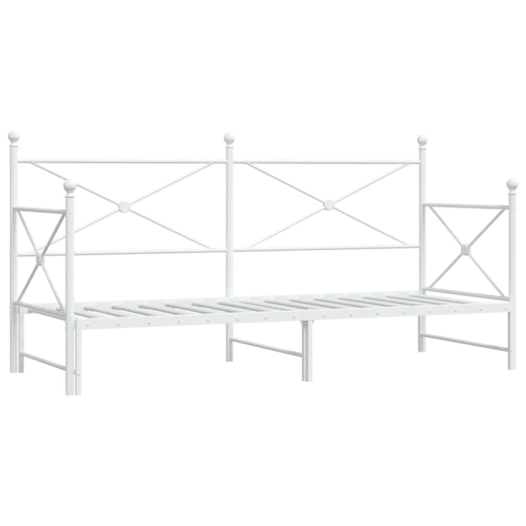 daybed med udtræk uden madras 75x190 cm stål hvid