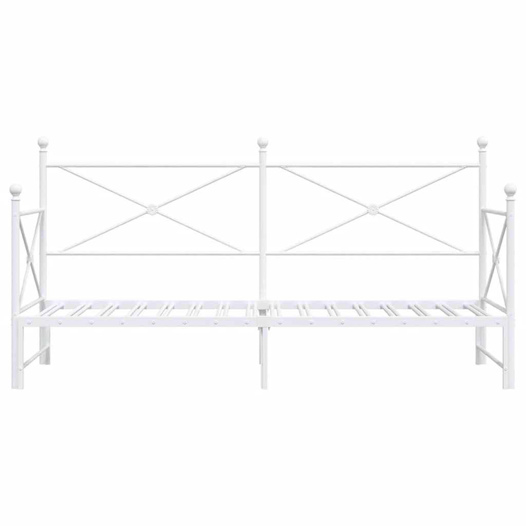 daybed med udtræk uden madras 75x190 cm stål hvid