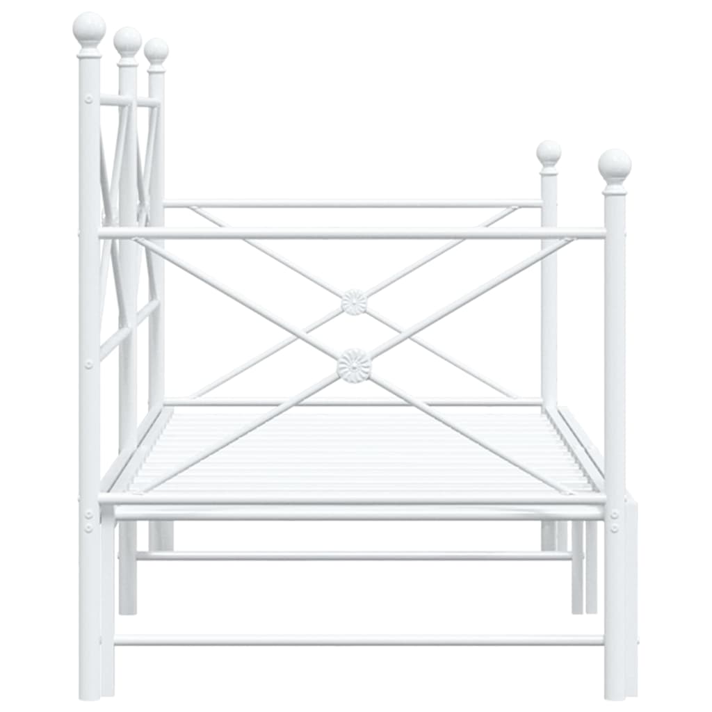 daybed med udtræk uden madras 75x190 cm stål hvid