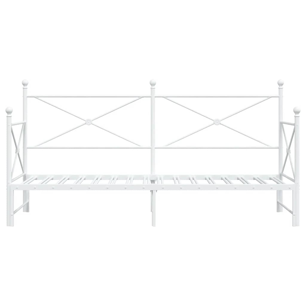 daybed med udtræk uden madras 80x200 cm stål hvid