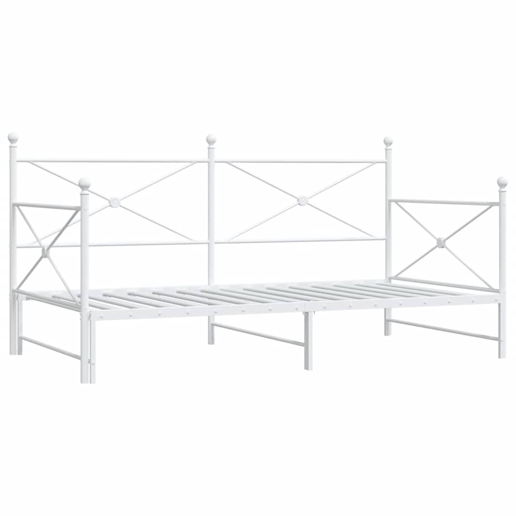 daybed med udtræk uden madras 100x190 cm stål hvid