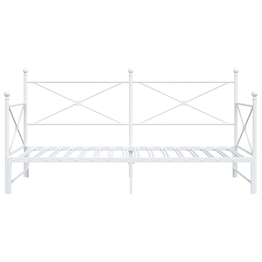 daybed med udtræk uden madras 100x190 cm stål hvid