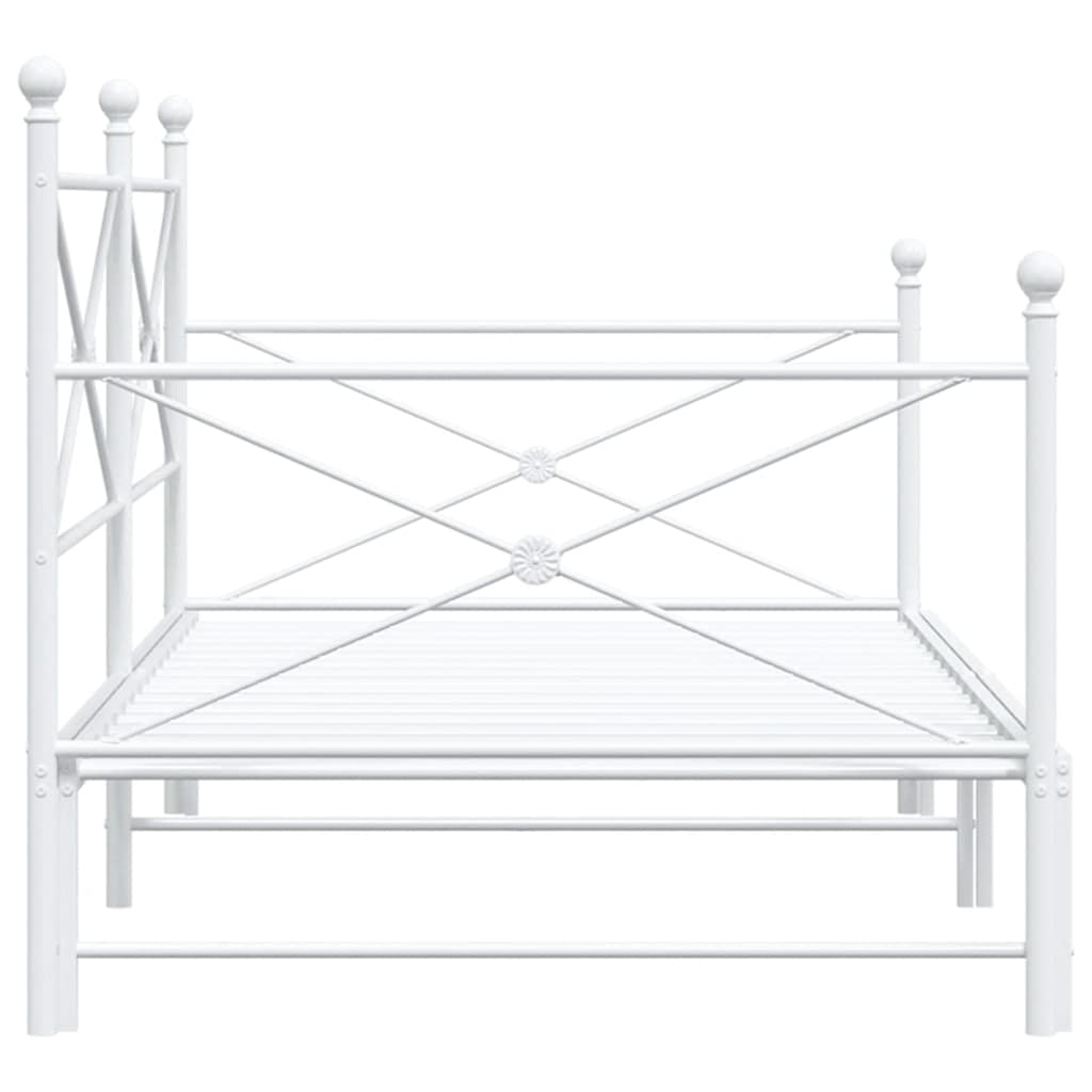 daybed med udtræk uden madras 100x190 cm stål hvid