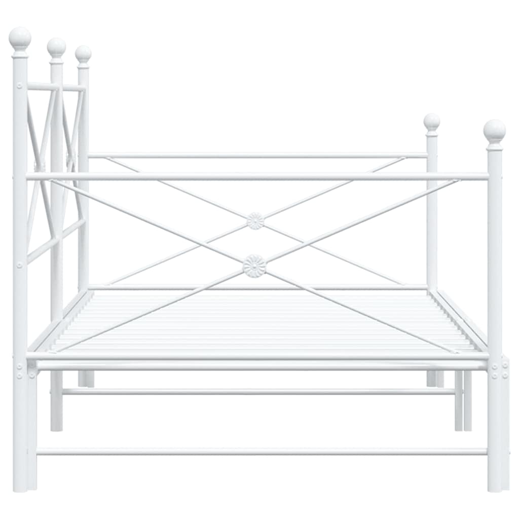 daybed med udtræk uden madras 107x203 cm stål hvid