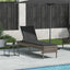 liggestol med hynde 55x200x44 cm polyrattan grå