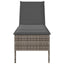 liggestol med hynde 55x200x44 cm polyrattan grå
