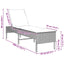liggestol med hynde 55x200x44 cm polyrattan lysegrå