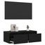 tv-skab med LED-lys 75x35,5x25 cm sort-eg
