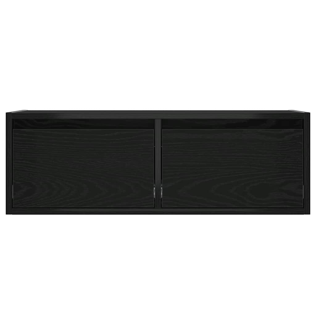 tv-skab med LED-lys 75x35,5x25 cm sort-eg