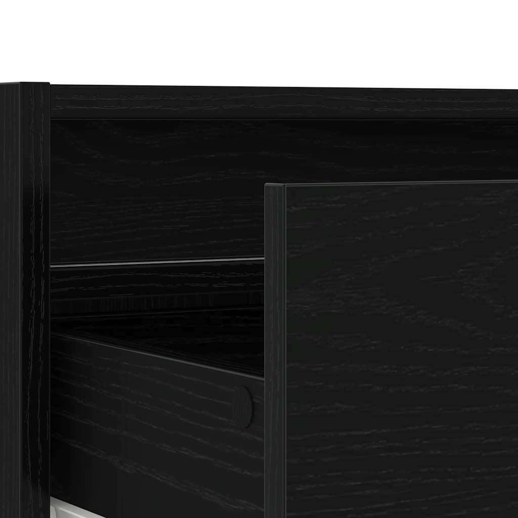 tv-skab med LED-lys 75x35,5x25 cm sort-eg