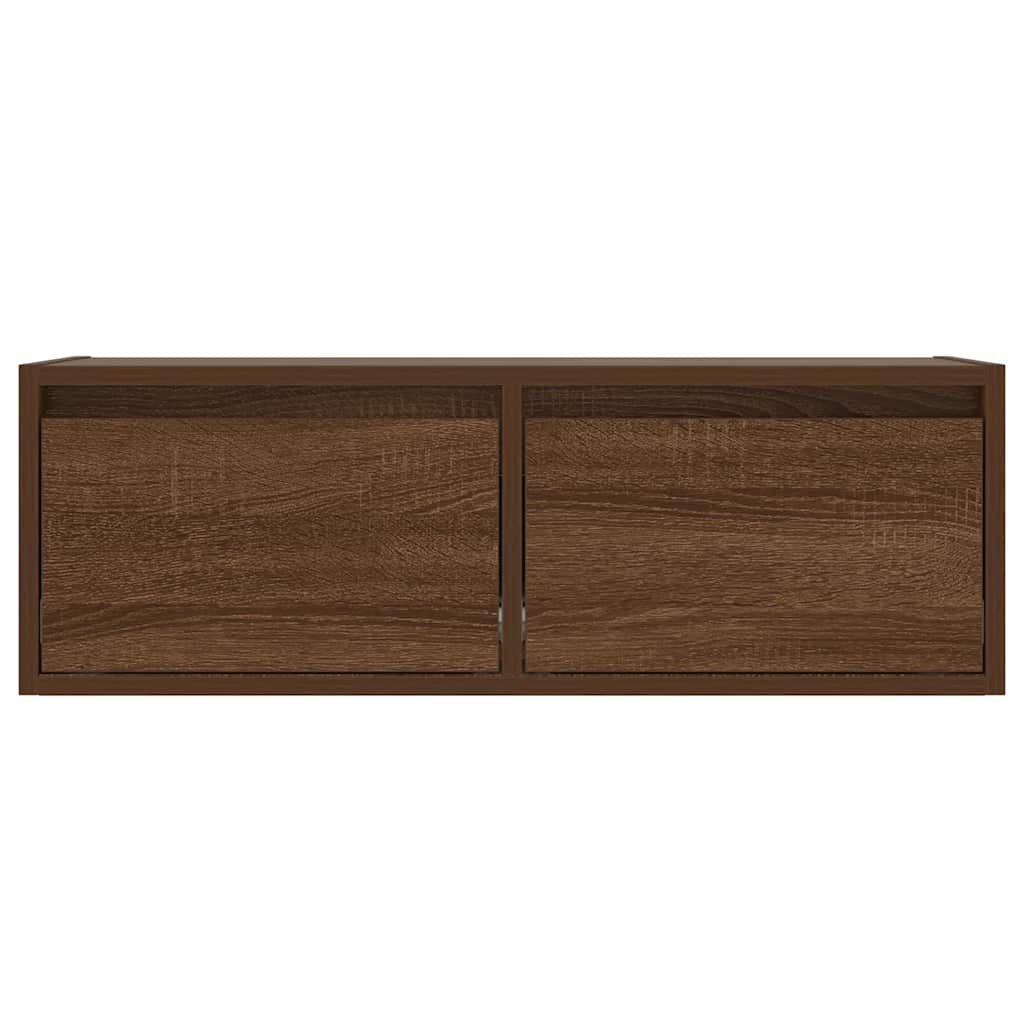 tv-bord med LED-lys 75x35,5x25 cm brun egetræsfarve