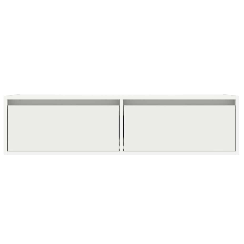 tv-skab med LED-lys 100X35,5x25 cm hvid