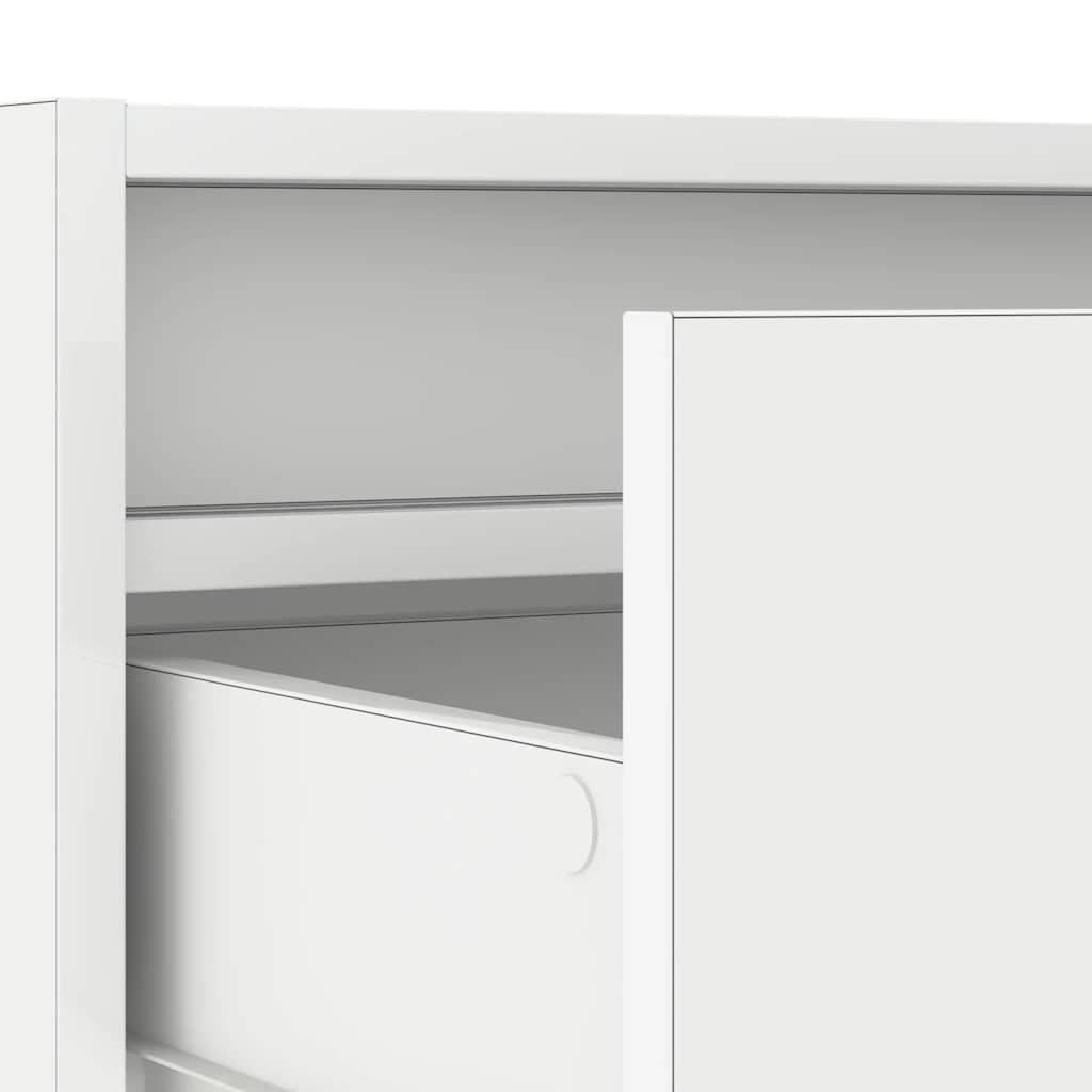 tv-skab med LED-lys 100X35,5x25 cm hvid
