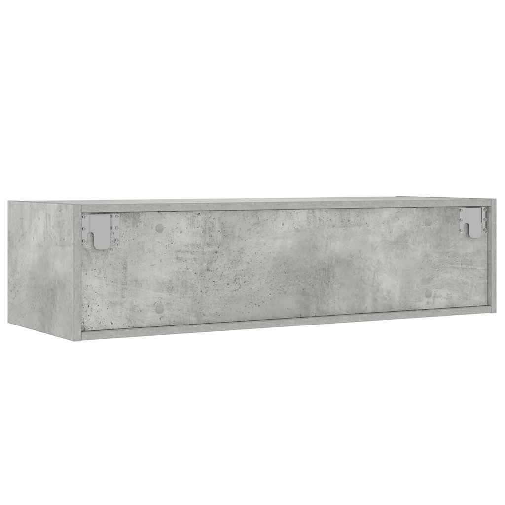 sengebord med LED-lys 100X35,5x25 cm betongrå
