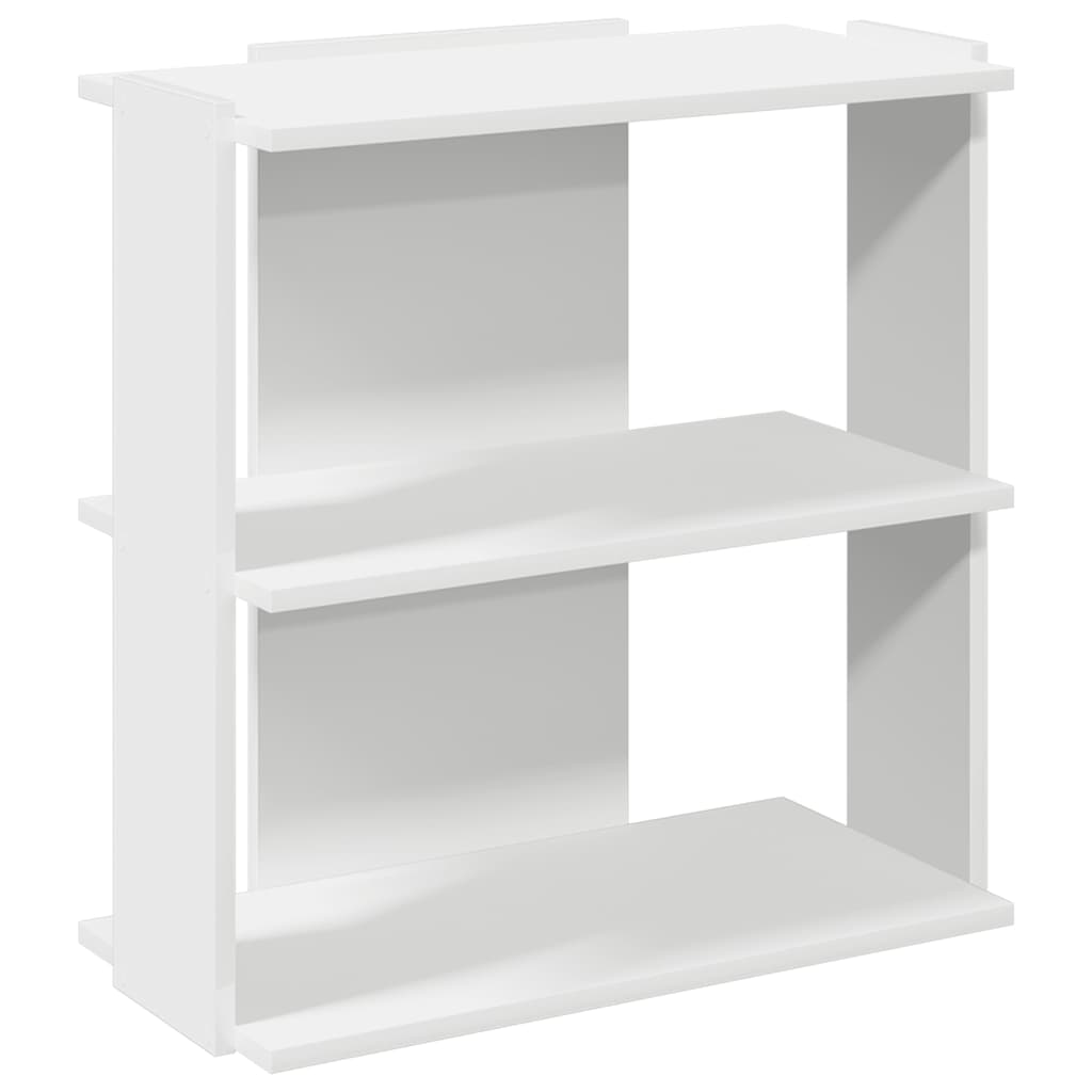 bogreol med 3 hylder 60x30x60 cm konstrueret træ hvid