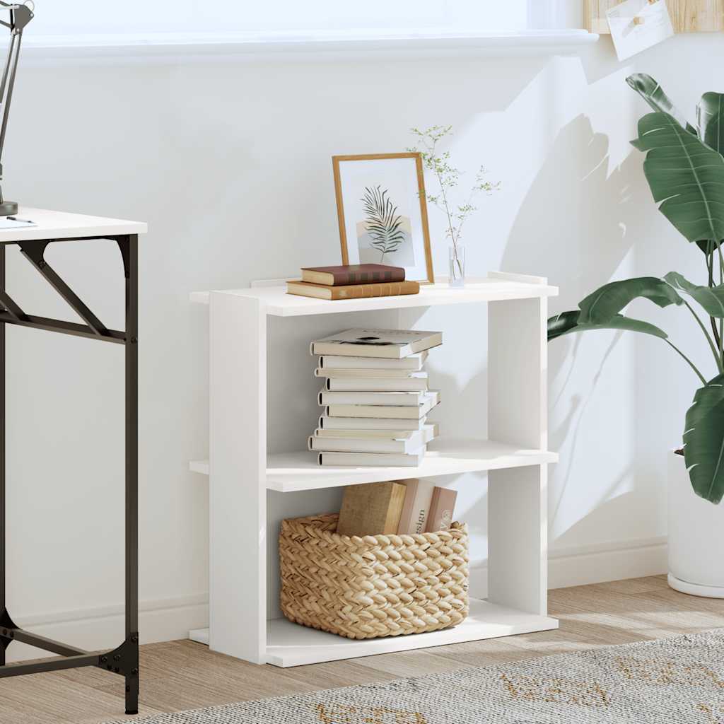 bogreol med 3 hylder 60x30x60 cm konstrueret træ hvid