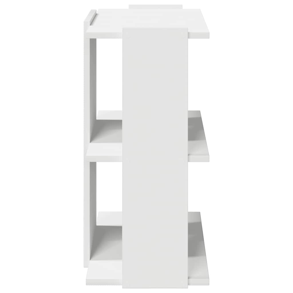 bogreol med 3 hylder 60x30x60 cm konstrueret træ hvid