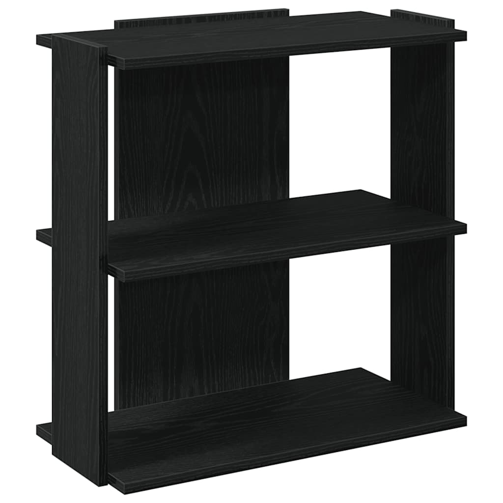 bogreol med 3 hylder 60x30x60 cm konstrueret træ sort