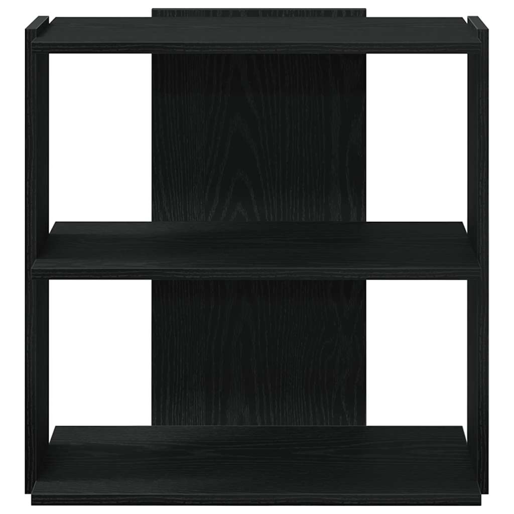 bogreol med 3 hylder 60x30x60 cm konstrueret træ sort